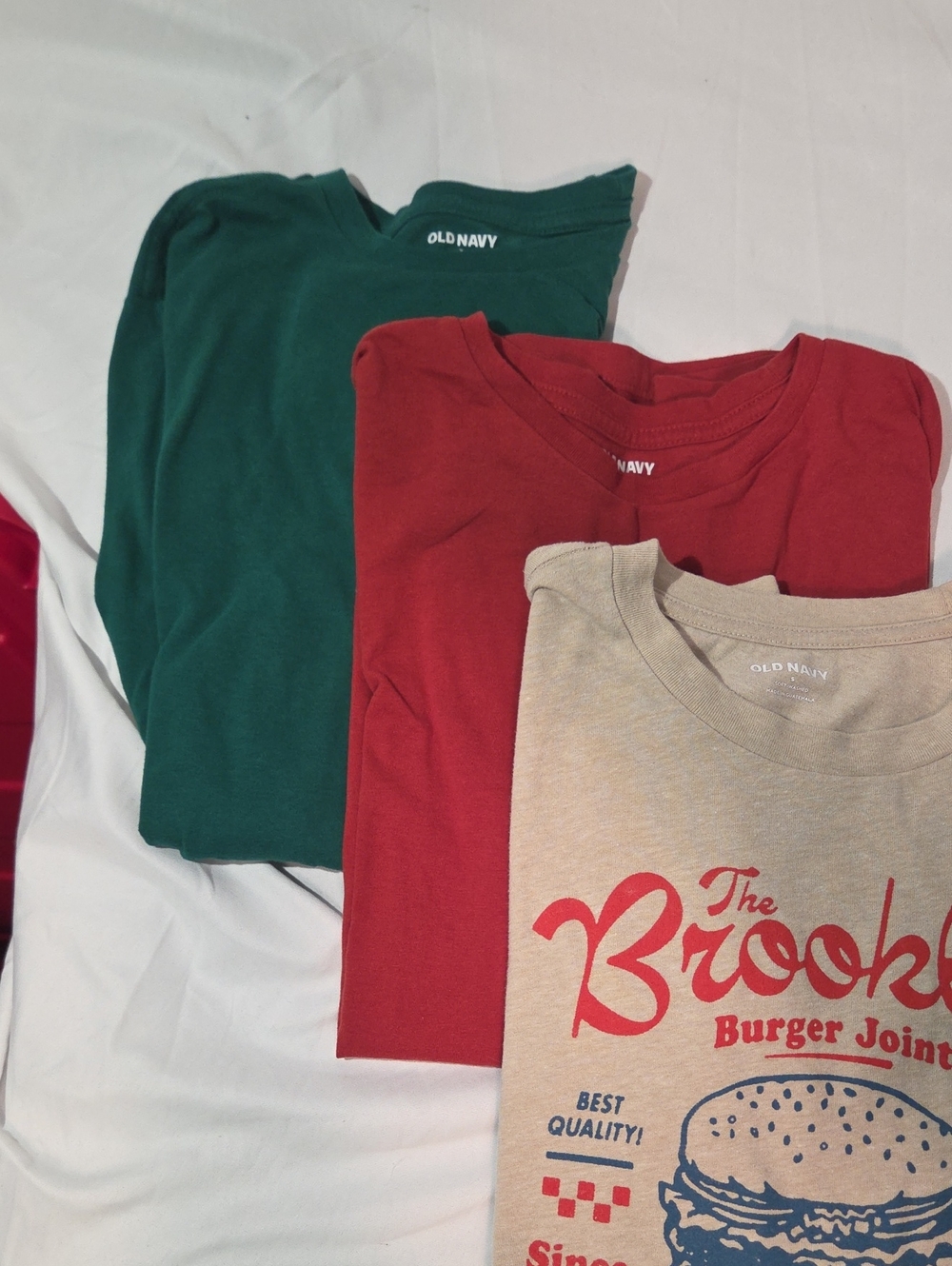 Old Navy Green, Red & Beige Graphic Long Sleeve Tees